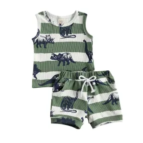 2Pcs 0-24M Newborn Infant Baby Boy Summer Clothing Set