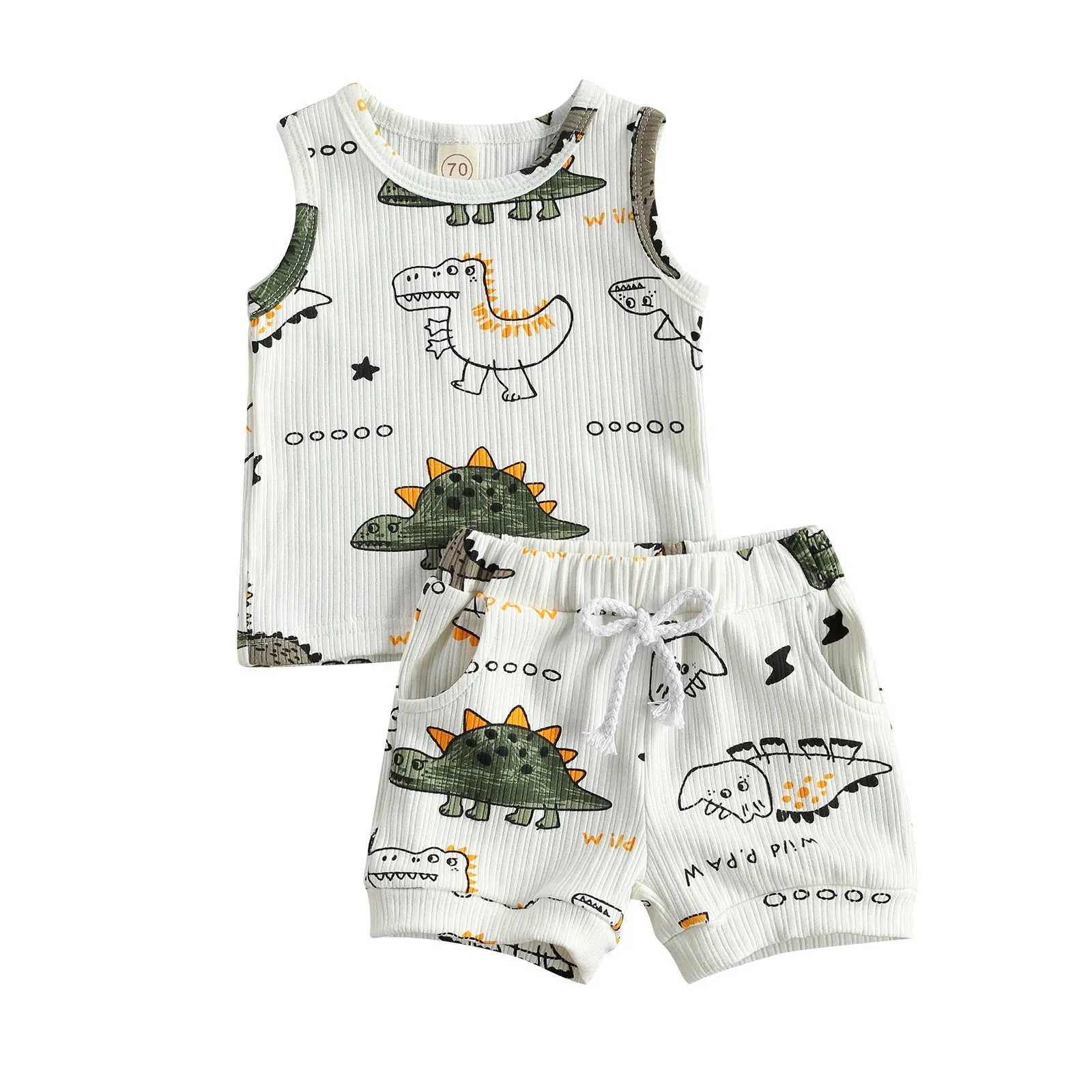 2Pcs 0-24M Newborn Infant Baby Boy Summer Clothing Set