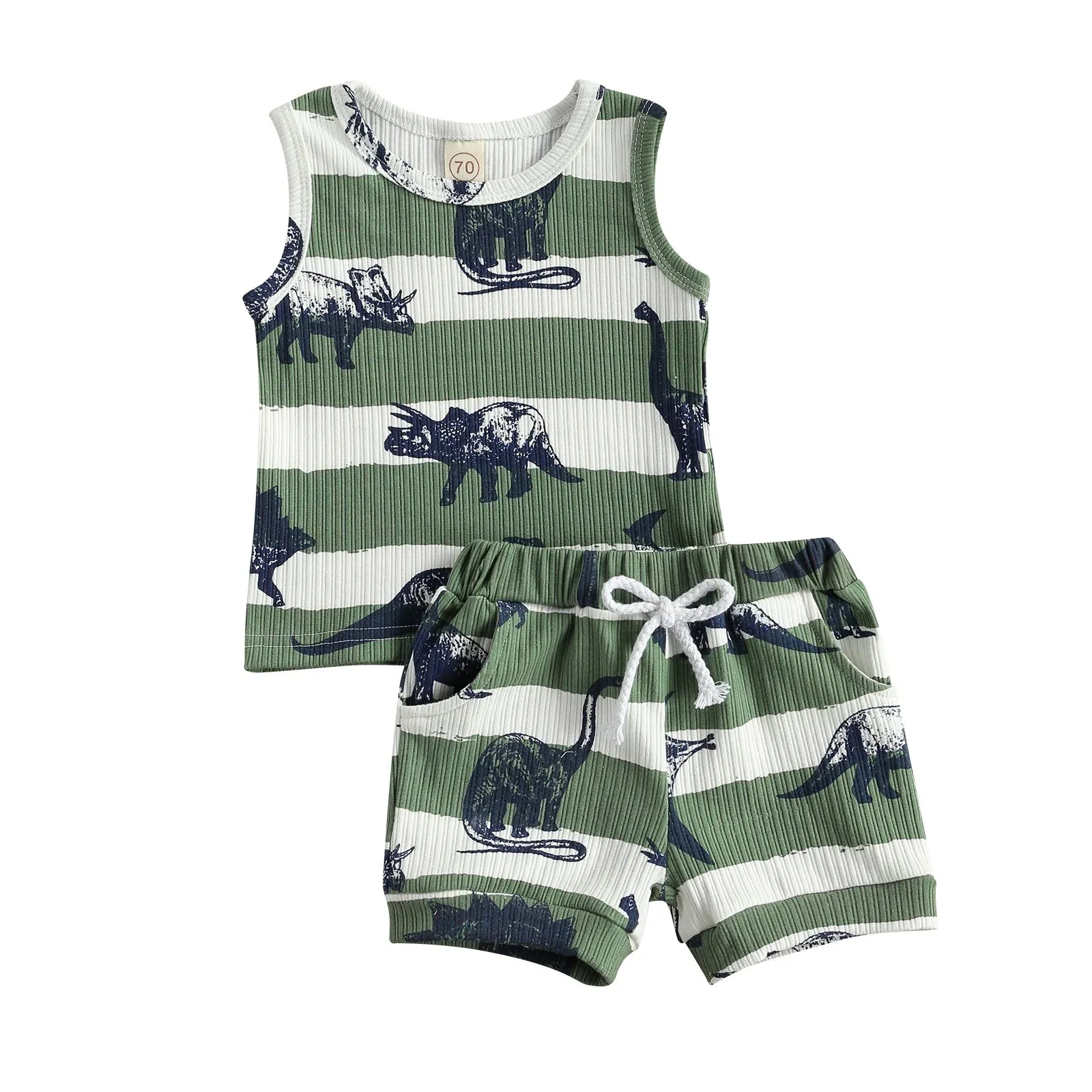 2Pcs 0-24M Newborn Infant Baby Boy Summer Clothing Set