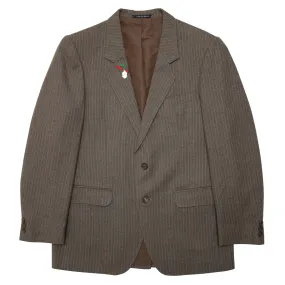 70s Virgin Wool Textured Pinstripe Weave Tailored Jacket