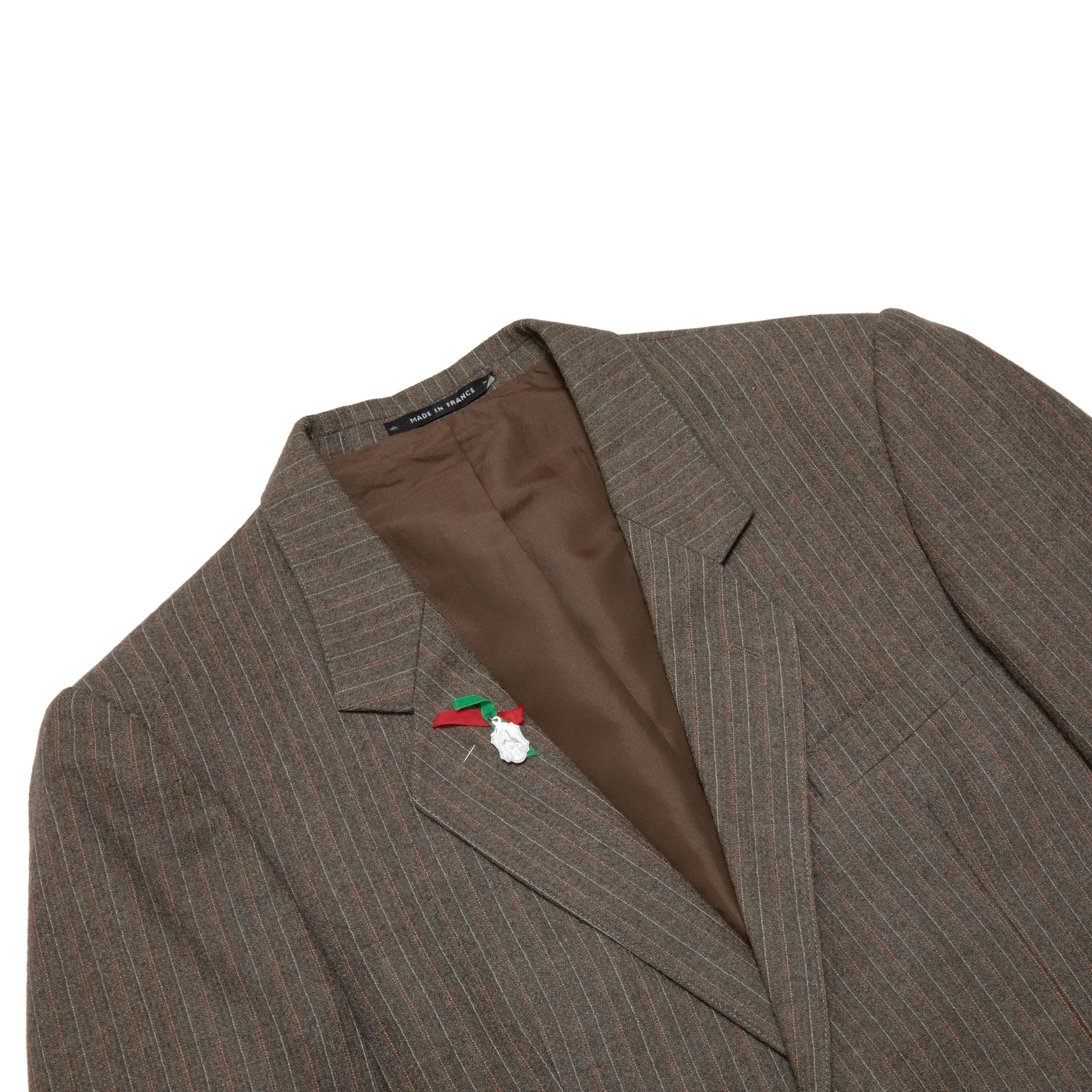 70s Virgin Wool Textured Pinstripe Weave Tailored Jacket
