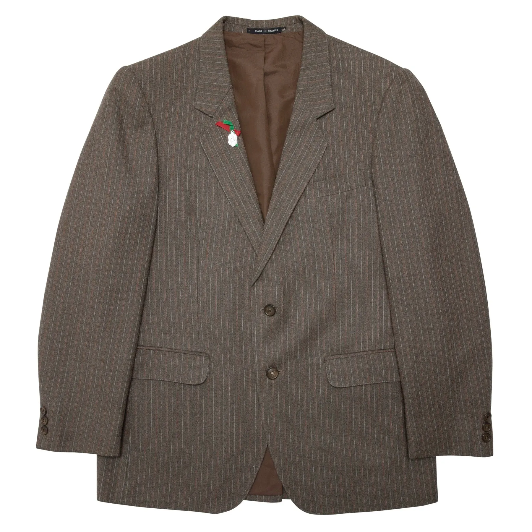 70s Virgin Wool Textured Pinstripe Weave Tailored Jacket