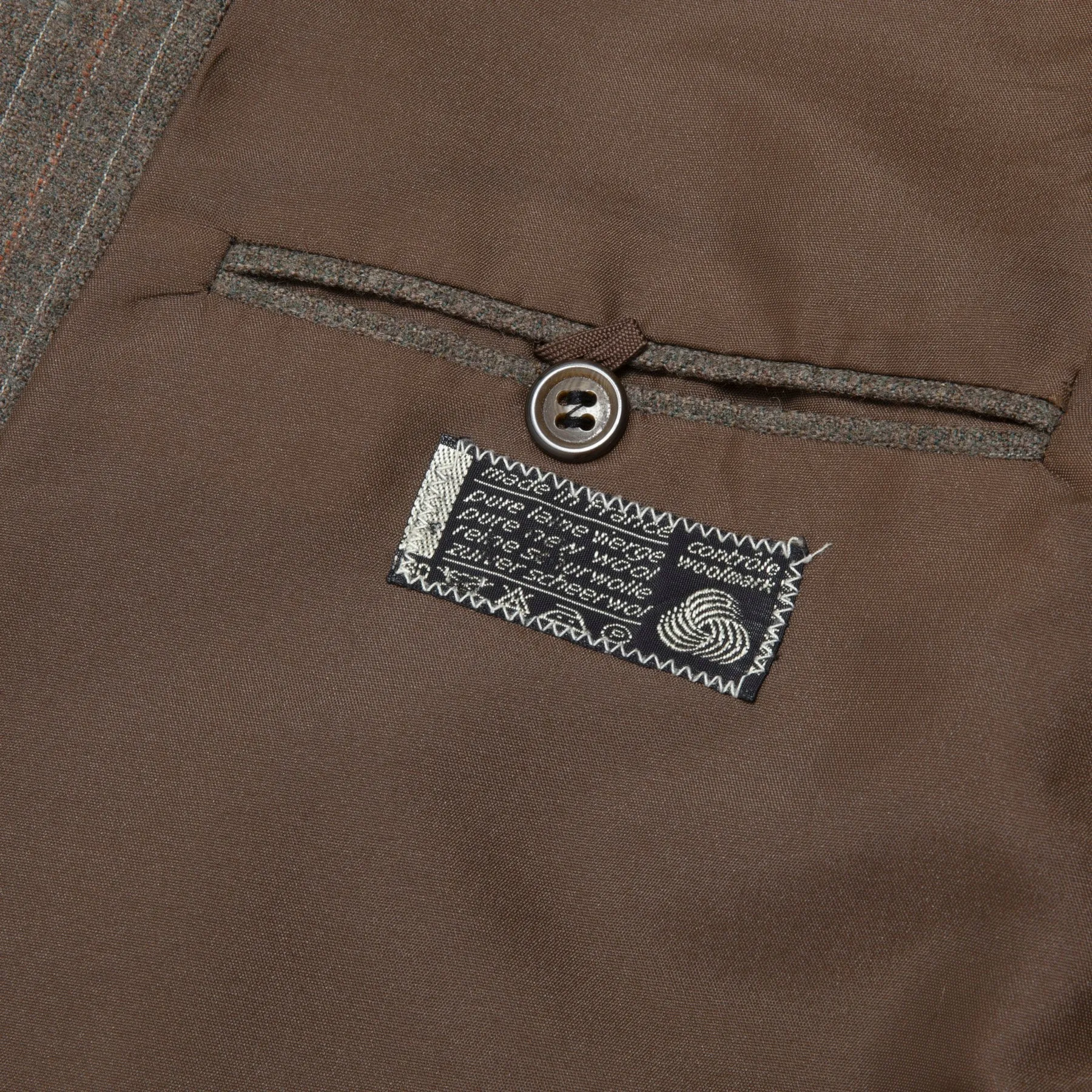 70s Virgin Wool Textured Pinstripe Weave Tailored Jacket