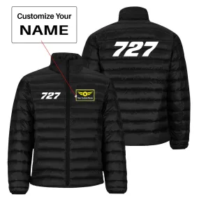 727 Flat Text Designed Padded Jackets