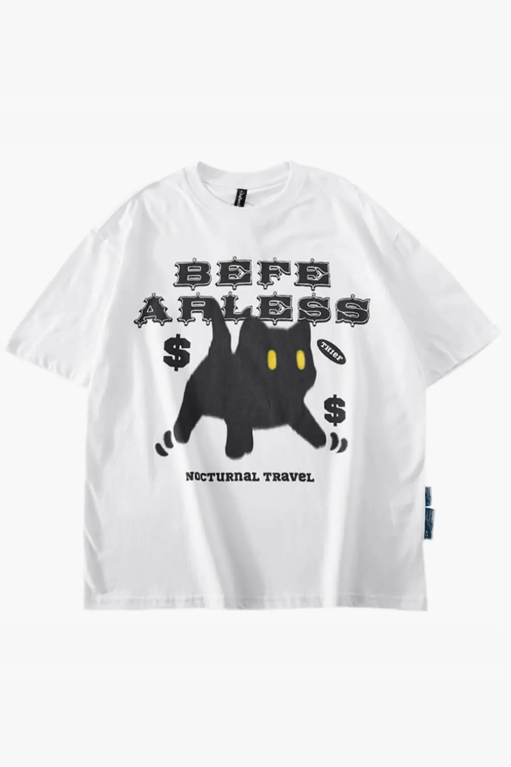 Be Fearless Black Cat Streetwear T-Shirt