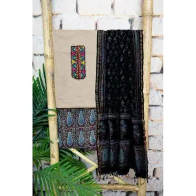 Beige Ajrakh Customised Unstitched Suit
