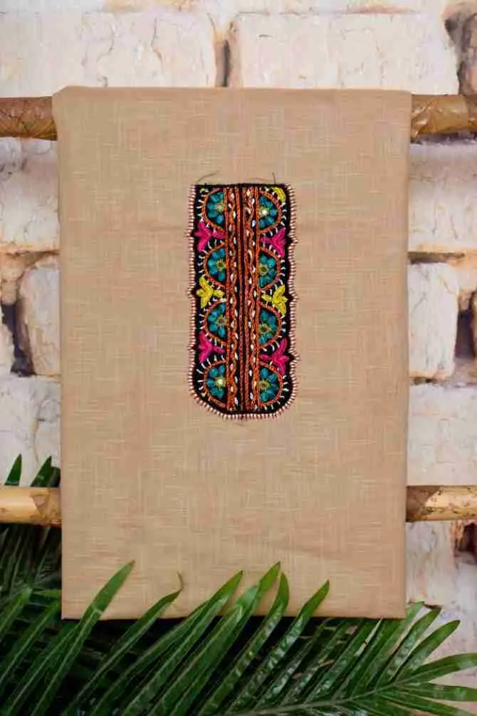 Beige Ajrakh Customised Unstitched Suit