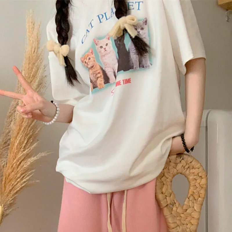 Cat Planet Aesthetic T-Shirt