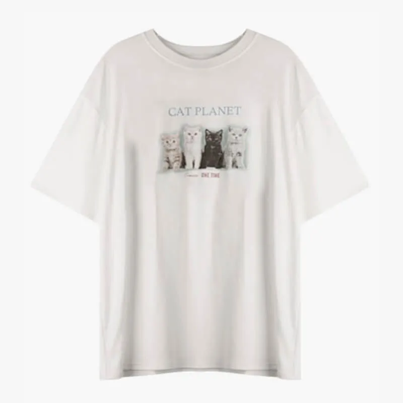 Cat Planet Aesthetic T-Shirt