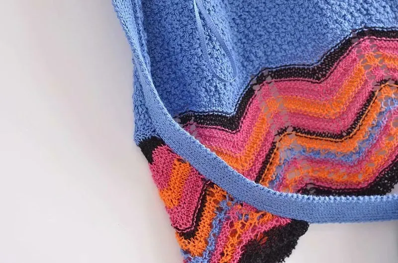 CROCHET CROPPED KNIT TOP