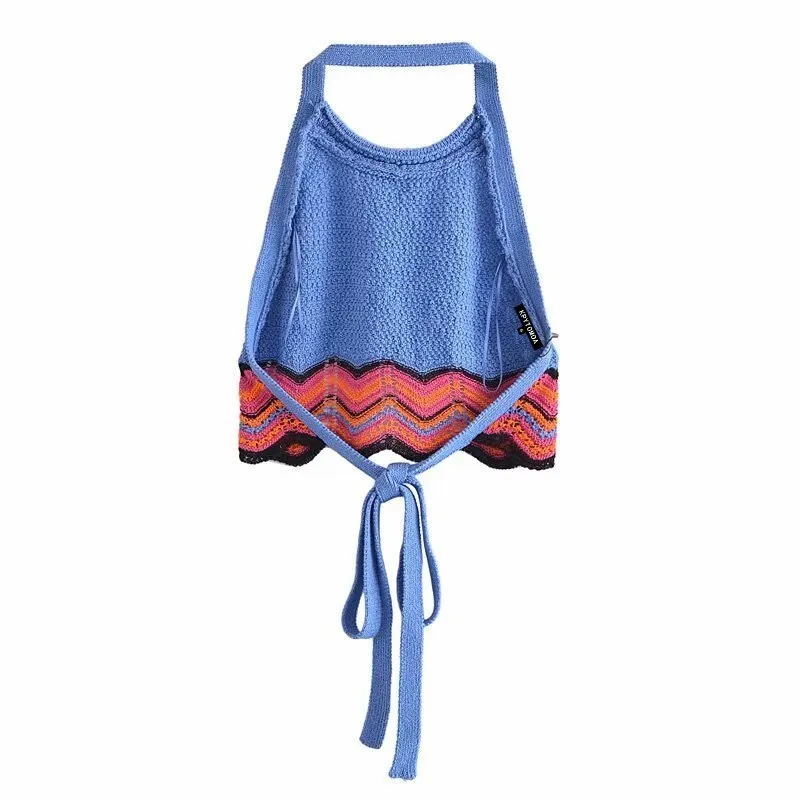 CROCHET CROPPED KNIT TOP