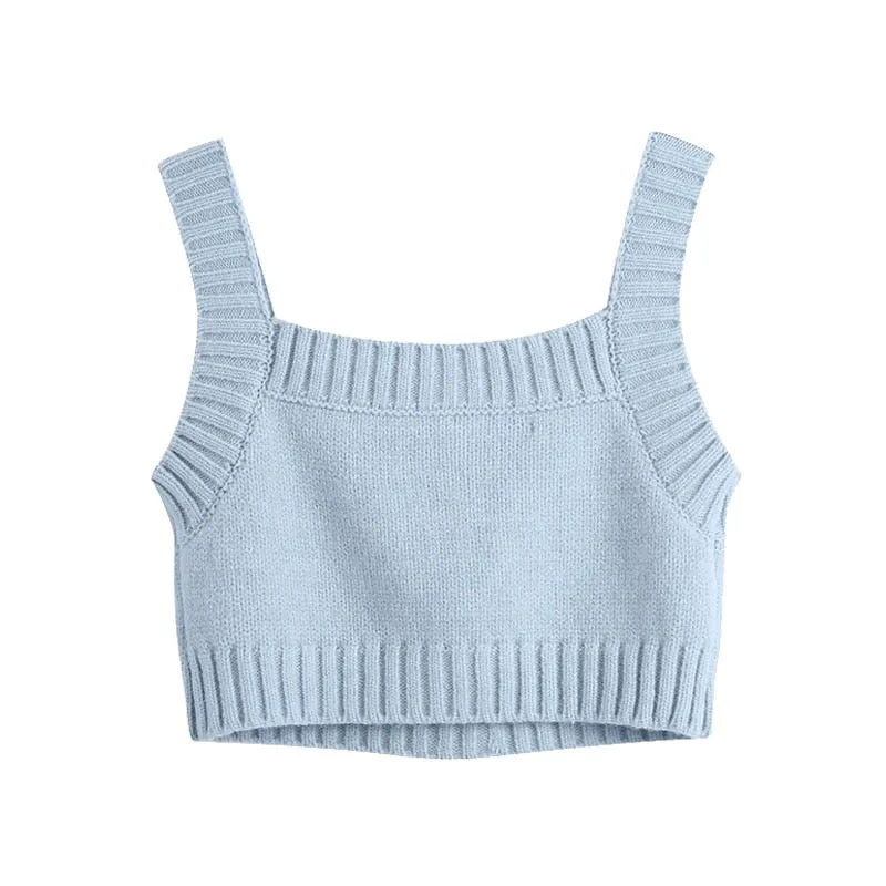 CROPPED KNITTED TANK TOP