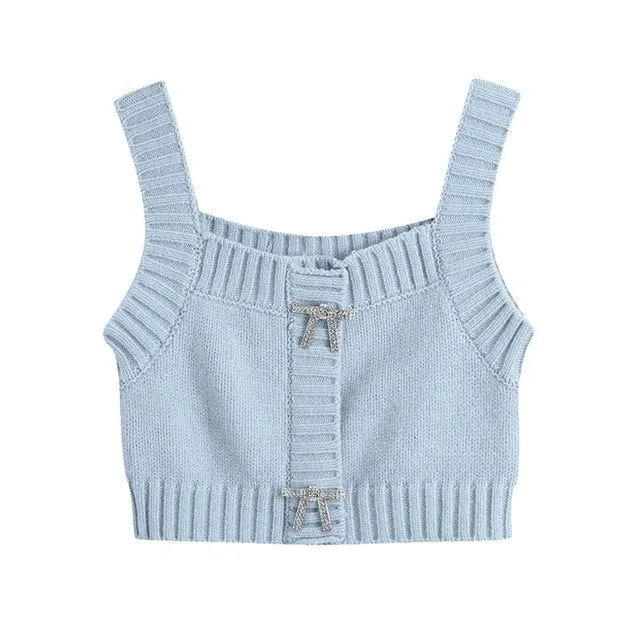 CROPPED KNITTED TANK TOP
