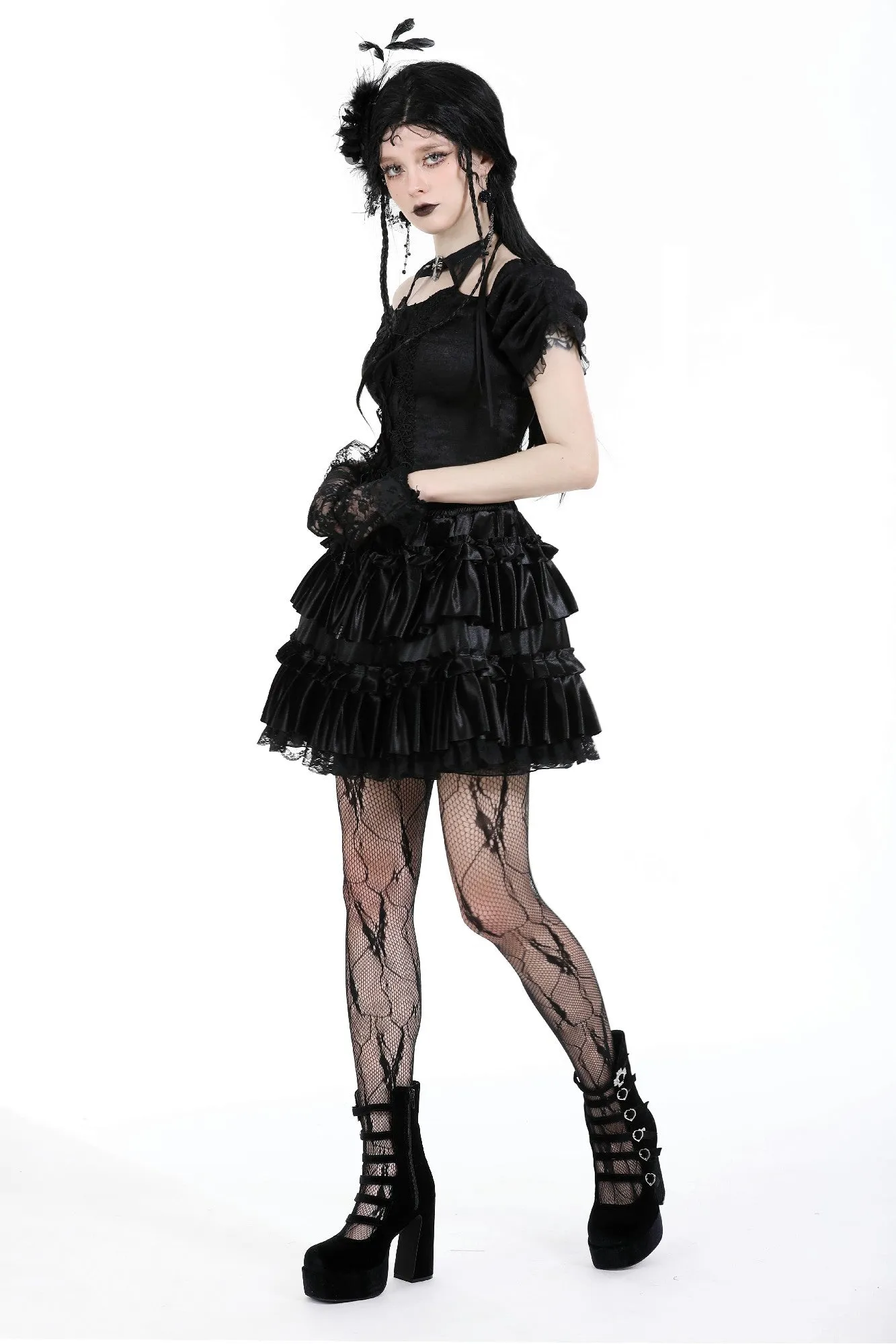 Gothic magic lace-up sexy tops TW569