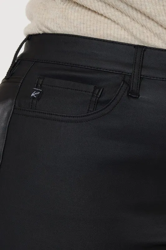 High Rise Coated Ankle Skinny Jeans