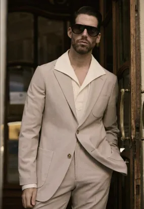 Italian Stone /Stretch Two Piece Suit/ Weft Stretch / Wrinkle Resistant