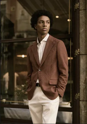 Italian Tabaco /Stretch Two Piece Suit/ Weft Stretch / Wrinkle Resistant