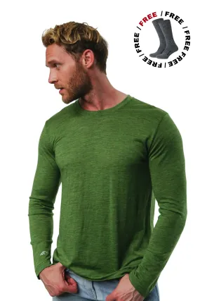 Men's Merino Long Sleeve 165 Green Olive