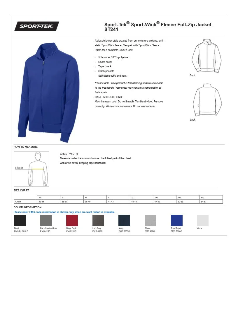 Men's Sport-Wick Smooth Fleece Jacket