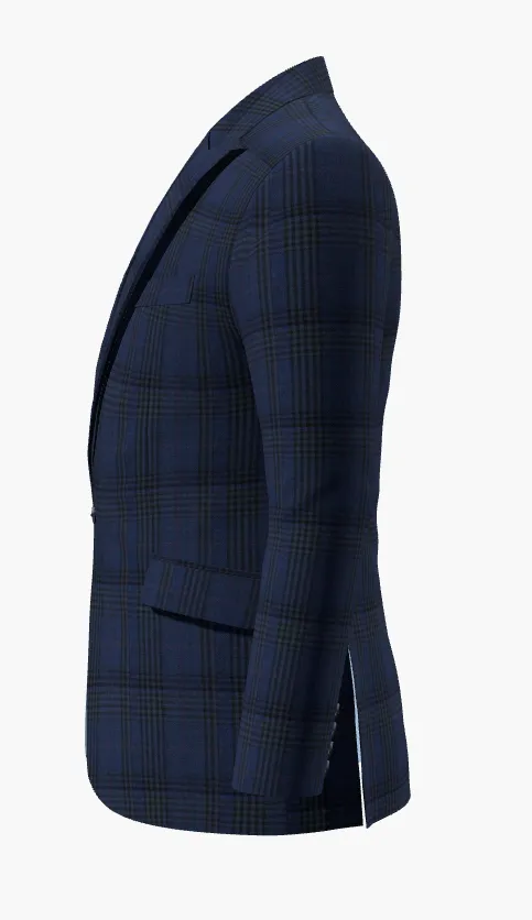 Navy Blue Check Super 110'S / Style No WL2335109