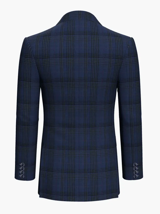 Navy Blue Check Super 110'S / Style No WL2335109