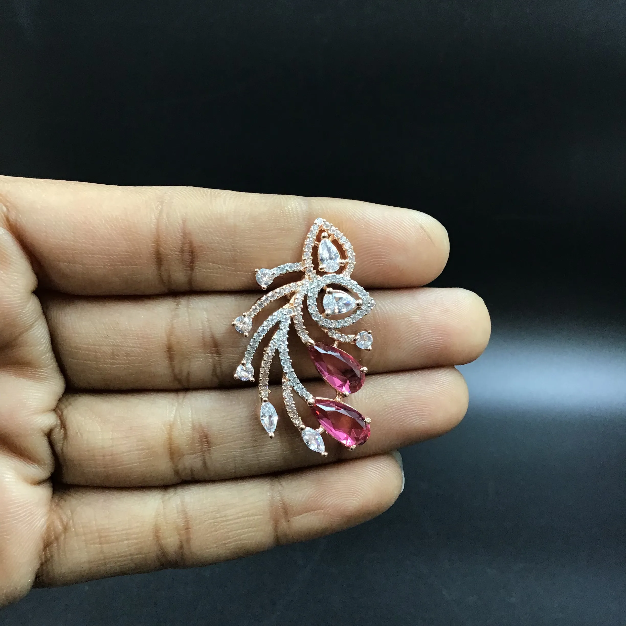 Ruby Zircon/AD Earring 16470-3617