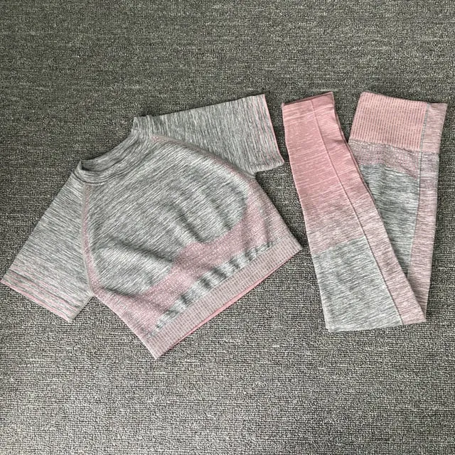 Seamless Women Yoga Set Long Sleeve Top High Waist Belly Control Sport Leggings Gym Clothes Seamless Sport Suit canbe alone buy