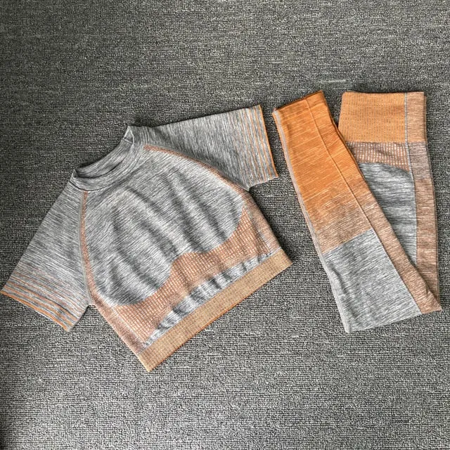 Seamless Women Yoga Set Long Sleeve Top High Waist Belly Control Sport Leggings Gym Clothes Seamless Sport Suit canbe alone buy