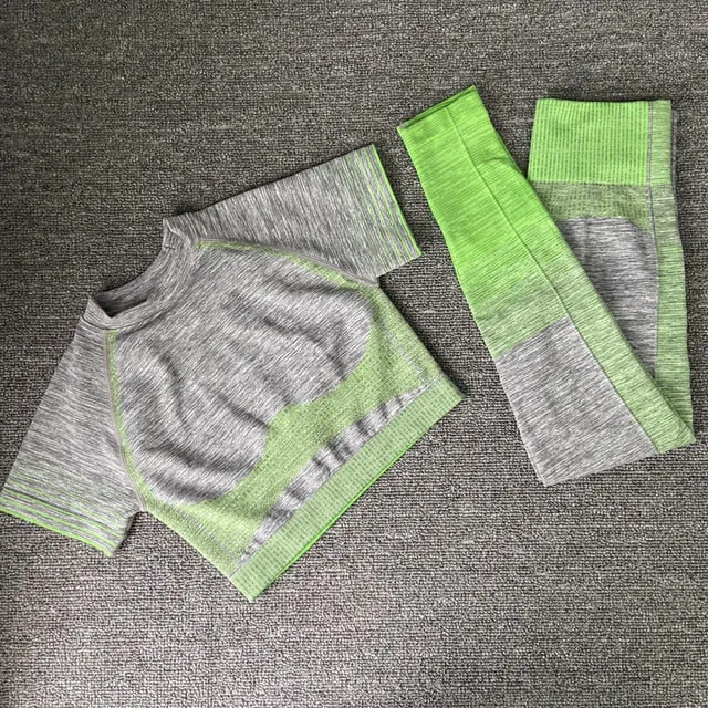 Seamless Women Yoga Set Long Sleeve Top High Waist Belly Control Sport Leggings Gym Clothes Seamless Sport Suit canbe alone buy