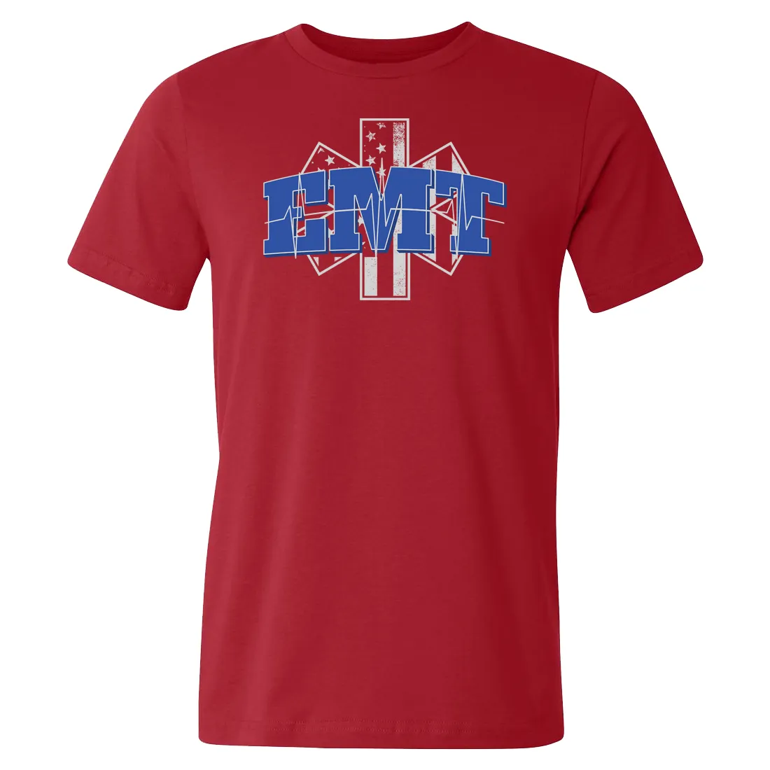 Star of Life EKG Heartbeat Line EMT T-shirt